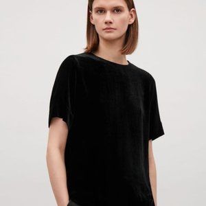 COS black velvet top